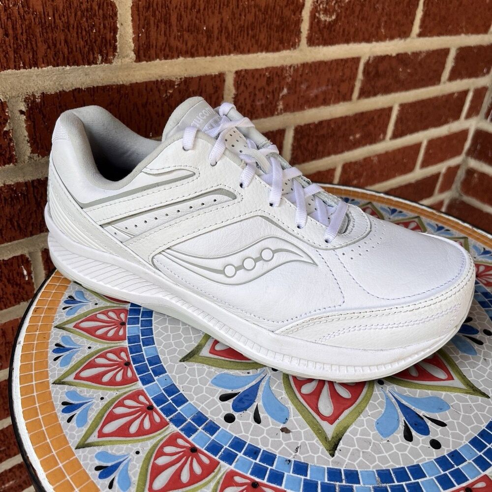 Saucony Echelon Walker 3 Mens 9.5 EXTRA WIDE Walking White Leather Sneakers